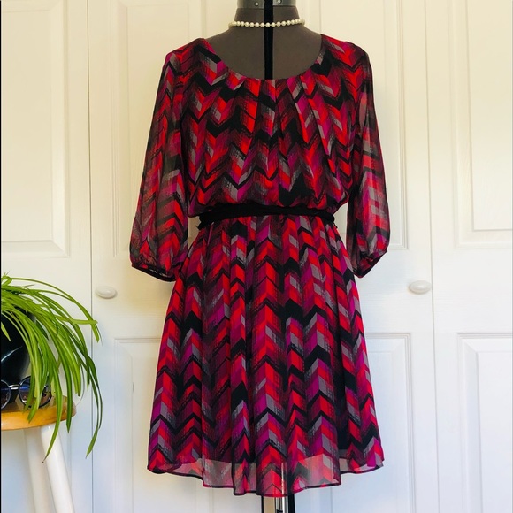 3/4 Sleeve Elastic Waisted Dress - Picture 3 of 8